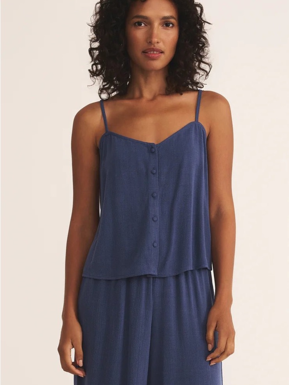 Z Supply Navy Button-Front Sleep Cami
